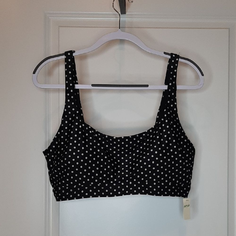 Aerie Black and White Polka Dot Bikini Top